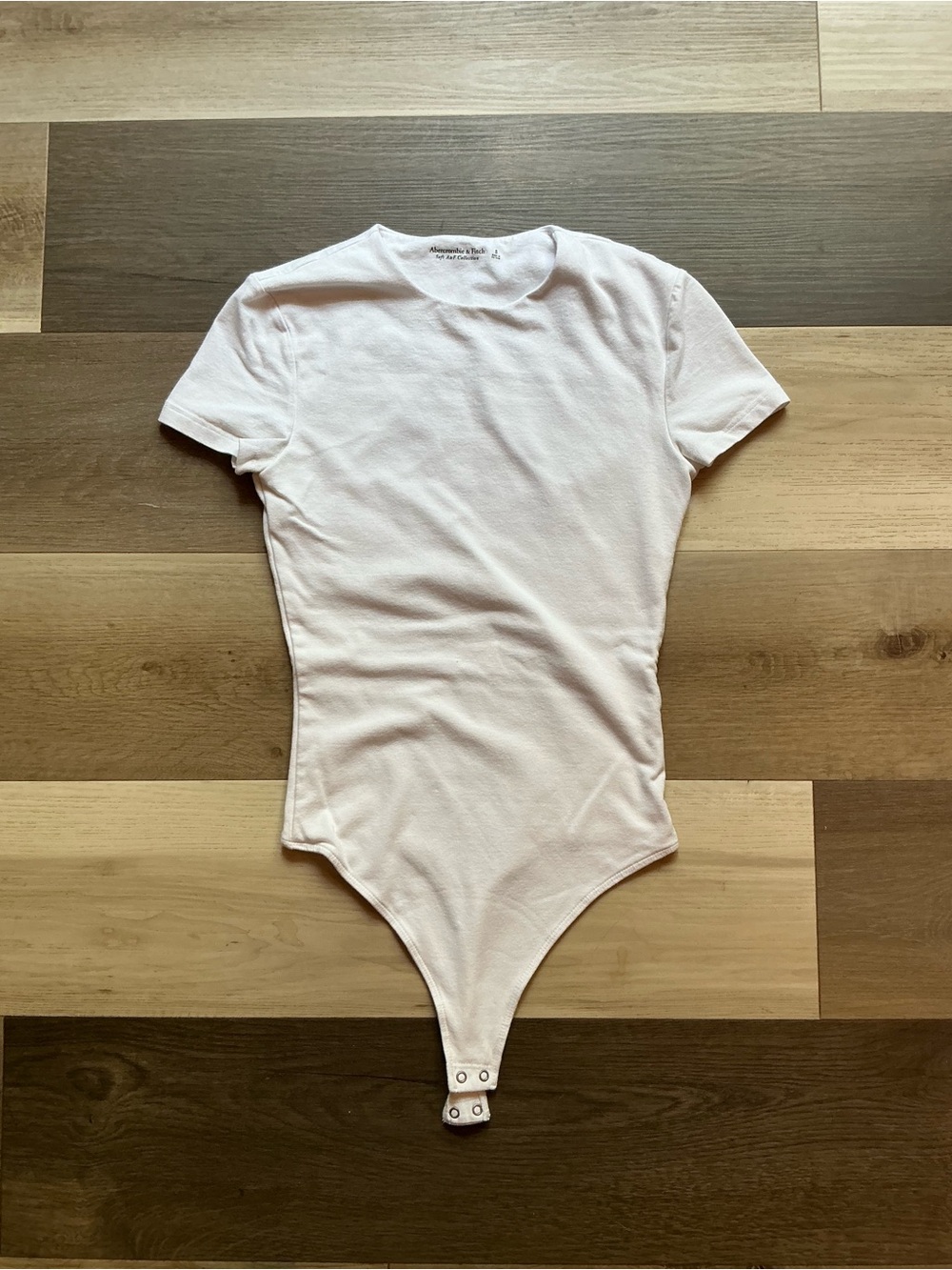 Abercrombie & Fitch White Short-Sleeve Snap-Front Bodysuit